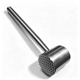 304 Stainless Steel Meat Tenderizer Mallet, Dual-Sided Meat Hammer for Steak & Chicken