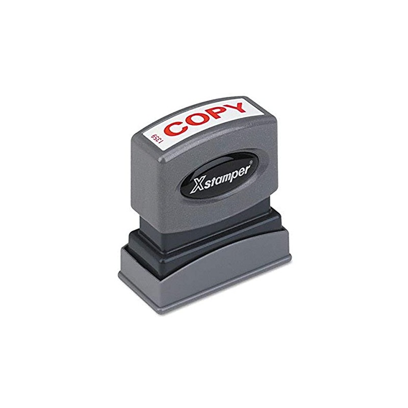 One-Color Title Message Stamp,"Copy," Pre-Inked/Re-Inkable, Red (1359) (3 Pack)
