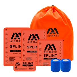 First Aid Splint Set 4 Splints &2 Adhersive Tapes Combo, Ideal for Arm Leg Finger Broken Bones Fracture…