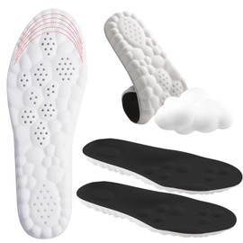 Cloud Sole for Men and Women 4D Ultra Comfort Soft Step Insole Sole Insert with Arch Support Relieves Foot Pain and Fatigue Memory Foam Insole (Black, Men: US 7-11)