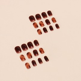 BHIDENAW Nail Tips, 24 Pieces, Nail Tips, Short, Autumn, Winter, Popular, Japanese Style, Cute, Simple, Stylish, Coming of Age Ceremonies, School Entrance Ceremonies, Graduation Ceremonies, Weddings,