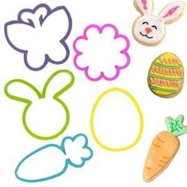 Widdle Celebrations Easter Kitchen - 5 Cookie Cutters - Bunny, Egg, Carrot, Flower and Butterfly