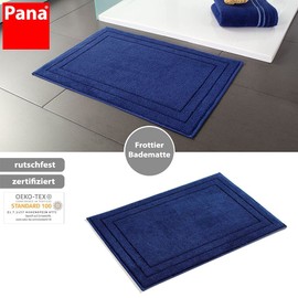 PANA Terry Towel Series Jasmina • Terry Towel Set • Soft Bath Mat • 100% Cotton • Ökotex Certified • Bath Mat • Size: 50 x 70 cm • Colour: Blue