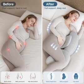 U-Shaped Maternity Pillow for Side Sleeping – Full Body Pregnancy Support Pillow for Belly, Back, Hips and Legs