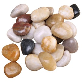 FANTIAN 2 lb Natural Decorative Shiny Mixed Color Pebbles,Polished River Rocks for Plants, Aquarium Gravel