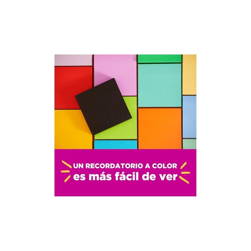 3M Post-it Notas Super Adhesivas color Negro, 5PK con 70