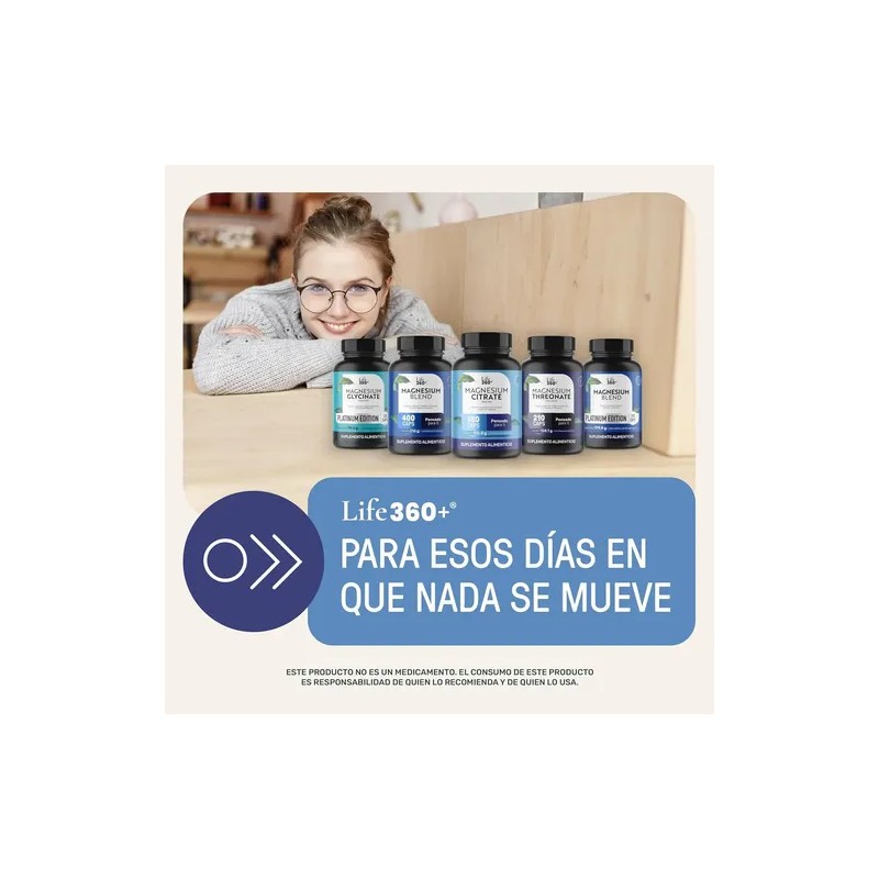 Citrato Magnesio Alta Pureza 180 Cápsulas Life360