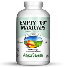 Maxi Health Cápsulas vacías "00", 500 unidades, vegetarianas - Kosher