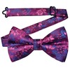 GUSLESON Mens Red Purple Bow Tie for Wedding Pre-Tied Silk
