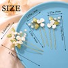 Campsis Wedding Bridal Hair Pins, Gold Pearl Flower Hair Piece,