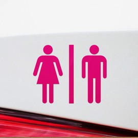 Decal Stickers of Restroom Bathroom Sign (Pink) (Set of 2) Premium Waterproof Vinyl Decal Stickers for Laptop Phone Accessory Helmet Car Window Mug Tuber Cup Door Wall Decoration - ANDstic787985PI