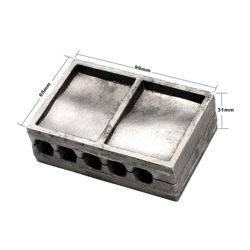 Adygil Bank Sinker Mold with 5 Cavities and 1,2.3-Ounce,Without Handle