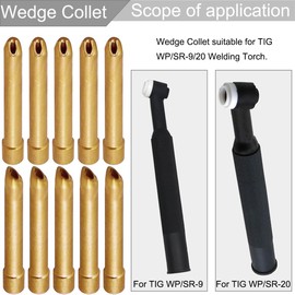 EATBALE Wedge Collet for TIG WP SR 9&20 Series Welding Torch Consumables Orifice (1/16" & Ø1.6mm) (3/32" & Ø2.4mm) Accessries Kit Wedge chuck 2C116GS 2C332GS Welding Gun Replacement Parts