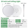 20 Inch Large LED Flush Mount Ceiling Light, 40W,4350LM, 3000K/4000K/6000K