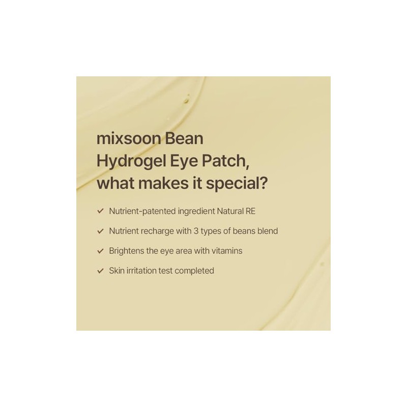 mixsoon - Parche de hidrogel para ojos Bean, 84 g