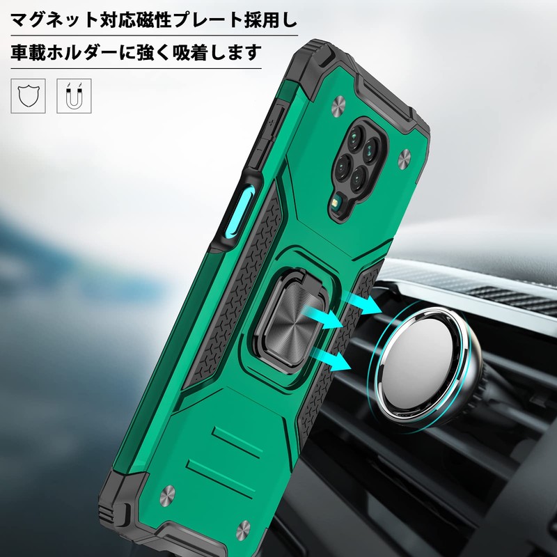 WACJOSD C82-note9s-01 Redmi Note 9S Case, Ring, Shockproof, Shock Absorbing,
