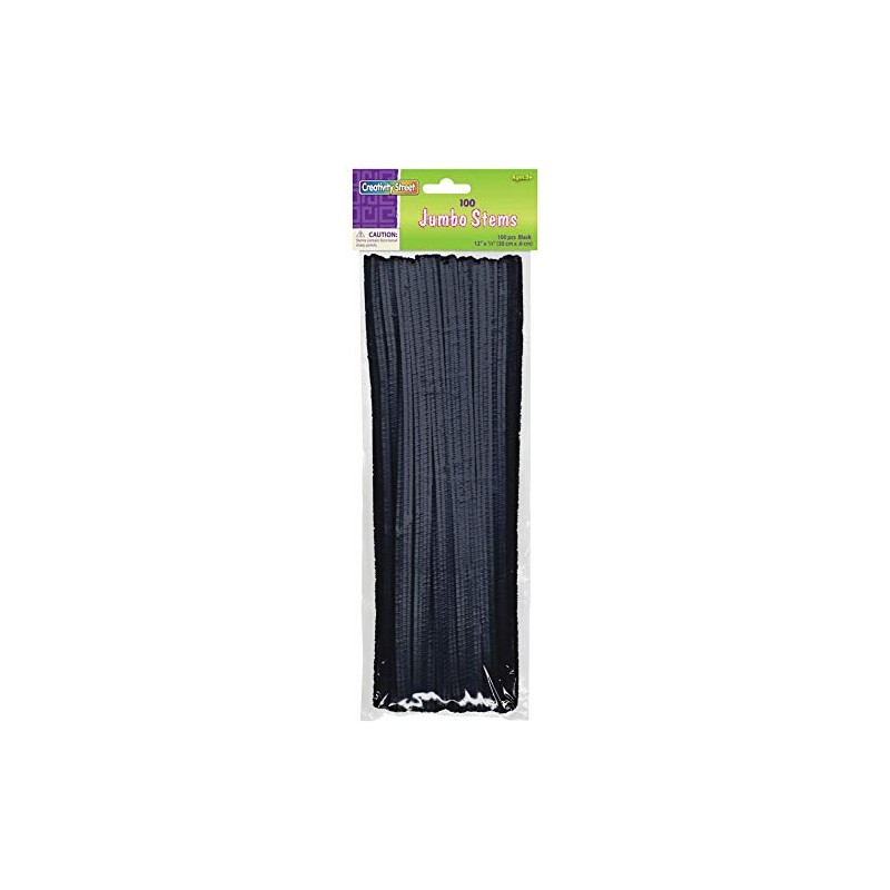 Creativity Street Jumbo Bendable Stem, 12-in. x 6-mm, Black 100