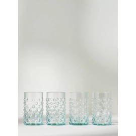 Anthropologie New Anthropologie Eva Hobnob Juice Glasses Light Green Set Of 4 Hobnail