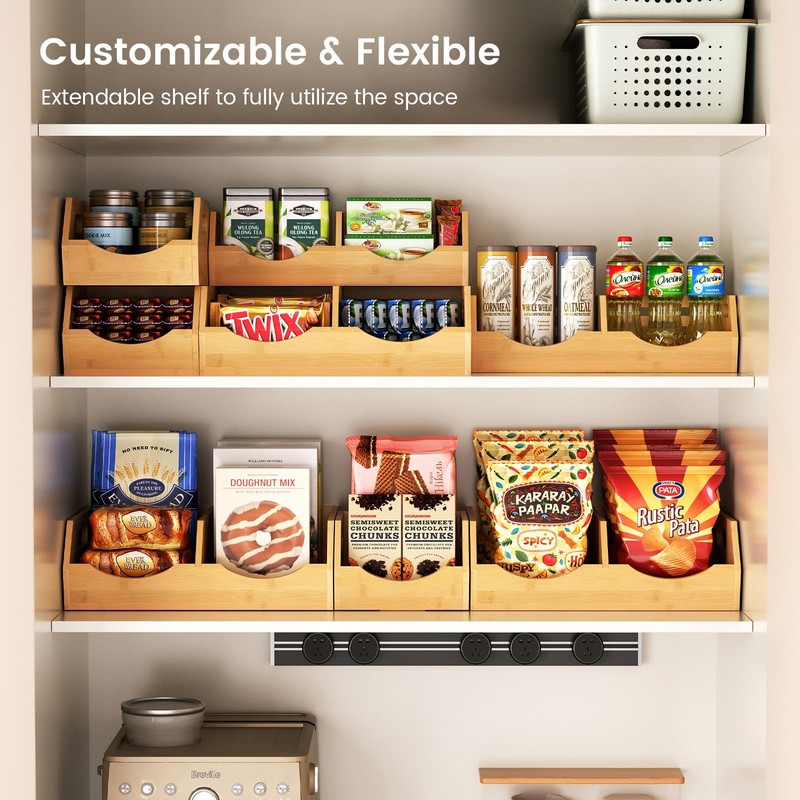 Onion Storage Bins Potato, 3 Tier Bamboo Pantry Storage Bin