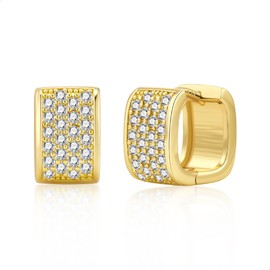 ALEXCRAFT Cubic Zirconia Earrings Silver 925 Women's Hoop Earrings for Women Girlfriend Mum Girls