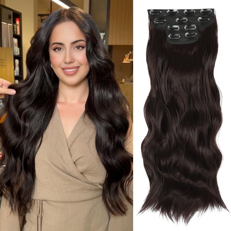 [NEW IN] Vigorous Clip in Hair Extensions Long Wavy Synthetic
