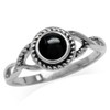 Silvershake 5MM Round Shape Created Black Onyx 925 Sterling Silver