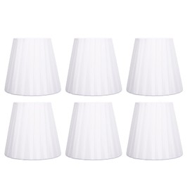 QANYEGN 6Pcs Droplight Lamp Lampshade, Modern Minimalist White Lampshade, Fabric Chandelier Lamp Shade for Clip Bubble Type Floor Lamp