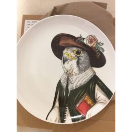 West Elm Rachel Kozlowski Dapper Animals Salad Plate Kestrel Renaissance Bird
