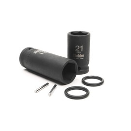 Kielder KWT-1256-PO2 1/2" 21mm Scaffolding Impact Sockets (52mm & 80mm Long) with Pin & O-Ring (2 Pack)