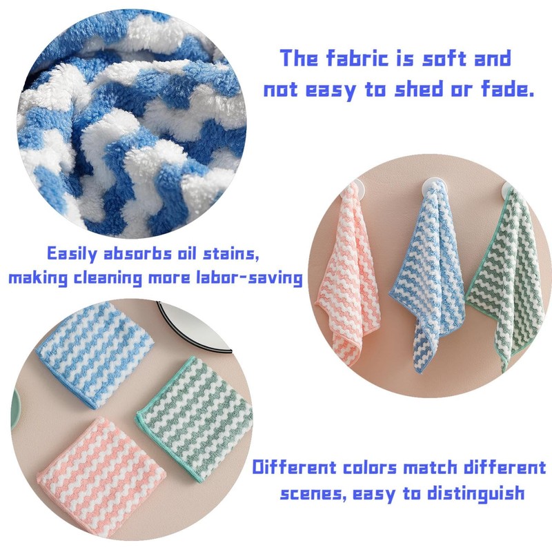 5-Pack Microfiber Cleaning Cloths, Reusable & Washable, Absorbent & Streak-Free,