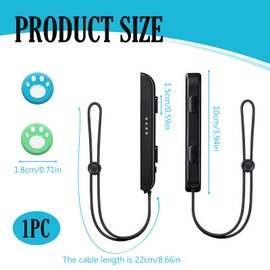 Switch Controller - Gamepad Griffschloss, Handgelenkschlaufe, Ein Paar Gamepad Handschlaufe mit 2 Joystick-Kappen - Joypad-Ersatz - Strapazierfähiges und bequemes Switch Zubehör