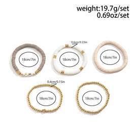 Holiday Heishi Surfer Bracelet Set for Women Mother's Day Beaded Stretch Bracelet Y2k Mama Love Heart Colorful Clay Stackable Charm Bracelets Festive Jewelry Gifts -Set 3