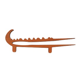 Crocodile Toaster Tongs and Oven Rack Pull, Solid Cherry Wood