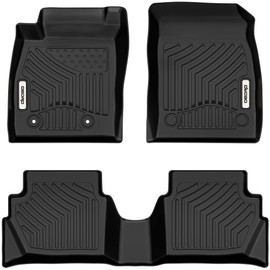 OEDRO Floor Mats Floor Liner Fit for 2018-2022 Ford EcoSport (US Model Only), 1st and 2nd Row: Front & Rear Full Set, Black TPE All Weather Guard