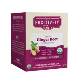 Organic Positively Botanicals Company, Ginger Root Herbal Tea Bags, 20 Count