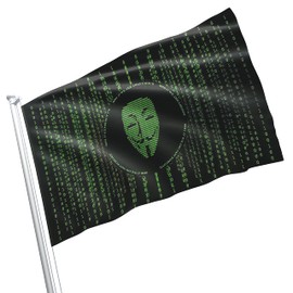 Anonymous Hacker Mask Guy Fawkes Flag Banner - Scripting Kali Cybersecurity Coding Gamming 3x5 Feet Hacker Community Flag - Double Stitched Vivid Color Hacktivists Flag for Hiking, Events,Camping