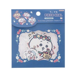 Sun-Star Stationery S8585466 Chiikawa Stickers, Peace Stickers, Strawberry Cape