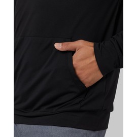 32 Degrees COOL Mens Lightweight Long Sleeve Hoodie Tee, Black, XX-Large