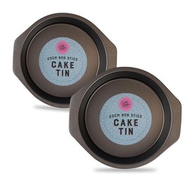 G4GADGET G4GADGET 2Pack X 8 Inch Steel Cake Tin Round Mould Non-Stick Baking Pan Bakeware Sponge
