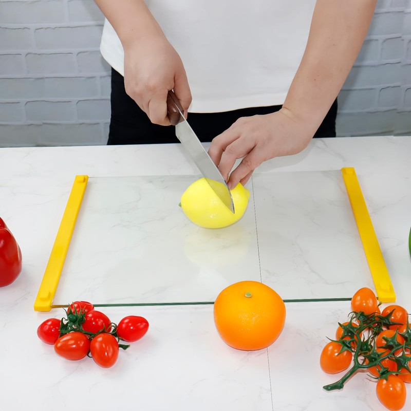 LANGBOHOS 2 PCS Tempered Glass Cutting Board for Kitchen with