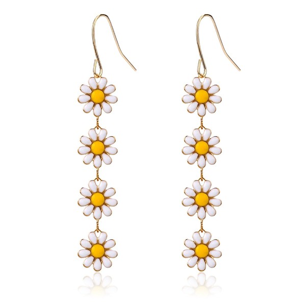 Daisy Earrings for Women, 2.44x0.39in Long Flower Dangle Earrings Daisy