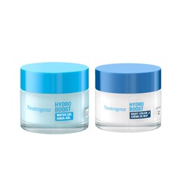 Neutrogena Hydro Boost Day and Night Hydration Regime Set for Dry Skin, Water Gel Moisturiser and Sleeping Cream, Purified With Hyaluronic Acid, Developed with Dermatologists, 25 ml (Pack of 2)