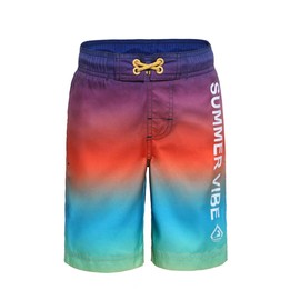 Rokka & Rolla - Pantalones cortos para niños de secado rápido con cordón en la cintura y forro de malla, Color degradado, 18