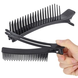 2 Pieces Non-slip Barrettes Comb, Hair Section Clips, Hair Styling Clip, Salon Sectioning Hairpin Hairdressing Partition Clip Hairgrip Tool (BLACK)