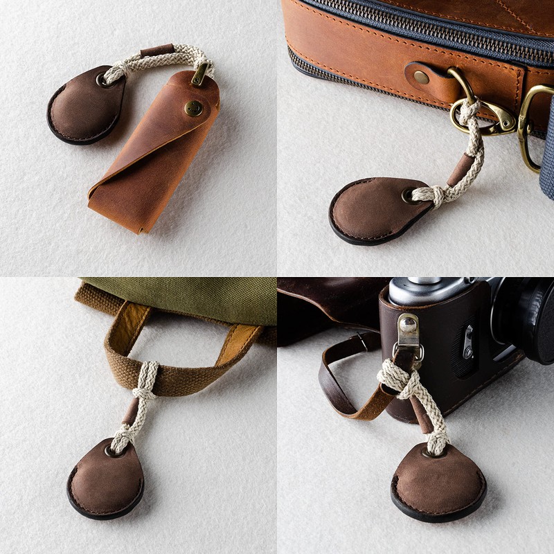 Crazy Horse Craft Nordic Lithuania Airtag Case Leather Key Chain