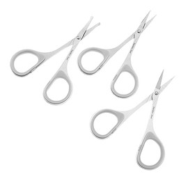 SAFIGLE 3pcs Stainless Steel Beauty Scissors Set for Hair Beard and Brow Trimming Precision Grooming Tools for Men and Women