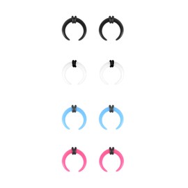 ZS 4 Pairs Acrylic Septum Taper Pincher Ring, 14G 12G 10G 8G 6G 4G 2G 0G 00G Buffalo Horseshoe Nose Ring Stretcher Expander for Stretching Pierced Nose Ear (10G)