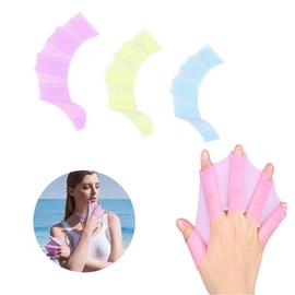 Bgieaug Silicone Swimming Gloves Swim Flippers Gear Fins Hand Webbed Palm Finger Frog Type Webbed Aquatic Training Water Resistance Fitness Paddle Aerobics Snorkeling for Men Women (3PC - Family)