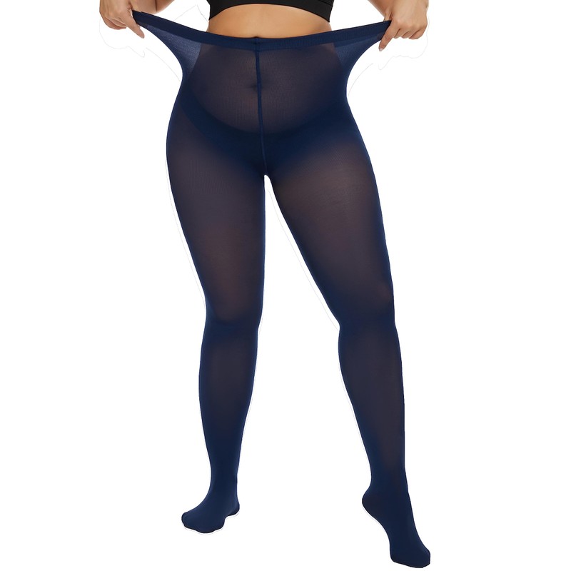 CozyWow Plus Size Tights for Women 80D Soft Solid Color
