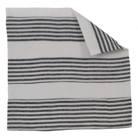 Luxury French Farmhouse Linen Damask White and Black Striped 18x18 inch Small Square Pillow Cover Shams Ticking Thin Pin Stripe Sofa Throw Accent Decorative Couch Reversible Covers Case